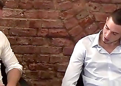 Five hunks have an office fuck after a meeting