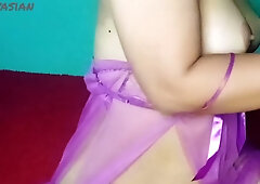 Malaysian girlfriend shares passionate kisses and intimate moments in sheer purple babydoll
