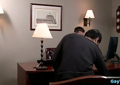 Ginormous shaft fag oral job romp with cum shot