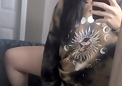 Busty brunette solo masturbation