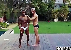 Black and white gay swimsuit models fuck