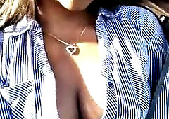 Sexy chick driving with titties out: Amateur, Xnxx  Solo Porn