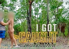 Wifey was feeling randy and went for a walk wearing just a costume and no pants. This babe likes getting in nature's garb in public and this time