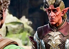 Baldur's Gate three Game Beginning - Trans Beauty in Village Battel