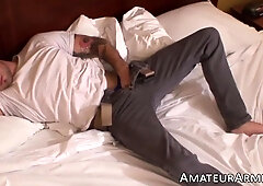 Kinky Tatted Jock Strokes his Meaty Pulsing Fuck-Stick