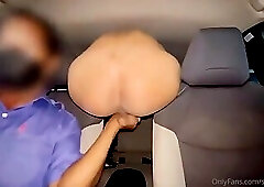 Taxi driver jerks off and sucks ass for a slutty passenger