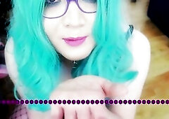 Oriental Trans Jock Hero April Bee beat BzzItsAprilBee Sissy CD Femboy Trans JOI solo shlong fishnets cute glamorous pretty jerk off instructions ejac