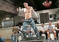 Bunch of drunk dudes go pleasure in club 6