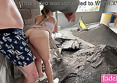 Whore fucked outdoor in a public construction site BIG BUTT POV