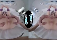 Tied Up Fun Brunette Fucked With Mouthful In VR Porn