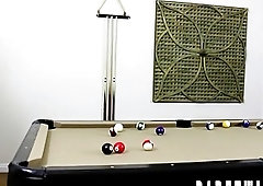 The loser of this pool game gets his bum reamed