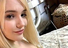 Good-looking blonde chick Kenna James rides on a pretty big boner