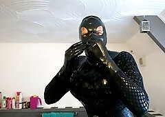 Latex trans, high heels