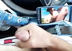 Nearly get cought by my BOSS during the time that I was stroking in a car!! POV