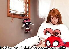 Sissy cums in Mary Jane cosplay.