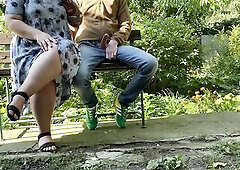 Sexy stepmom gets my cum outdoors