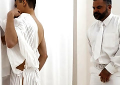 Skinny slut Austin Xanders fucked with legs up