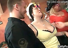 Bbw girls have fun in the bar