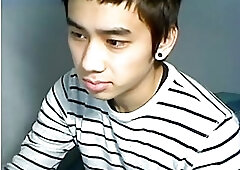 Cute asian boy masturbating