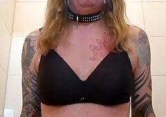 Transgender girl, anal dildo ride