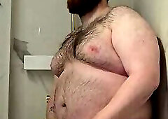 Chub showering in Poland