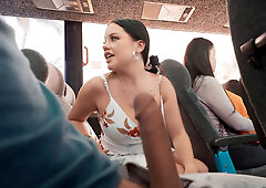 Madalina Moon rides him while riding on that fucking bus