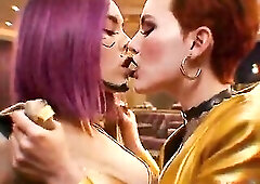 Videogame night town cyberpunk lesbo grok imagine