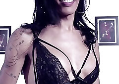 Monster dick ebony shemale destroy a white guy ass