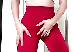 Leggings Try On Haul! My Large Wet Booty Stretched Those Taut Leggings So Hard U Can Watch My Cunt Lips