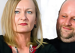 German teen meet old swinger couple at casting for 3some FFM