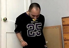 Bound and milked dry, cuffed, uniform bondage