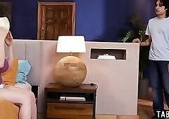 Huge boobs granny stepmom loves anal sex and stepson did too