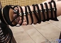 Beautiful chick with dick has solo feet play by the pool