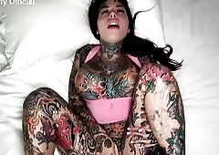 Tatted Split Tongue Wench Tiger Lilly Worships my Wang