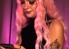 Cute, beautiful alt female pays debts with filthy talk and