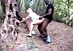 Fucked by a black in the forest