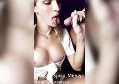 Cute Spicy_Meow is a stright-A student and a worthy beauty.But the trans-baby has a secret. This Babe adores of sucking and deepthroating spitting the