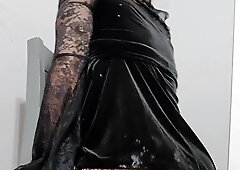 Vertical crossdressing wall and tabouret fuckin'