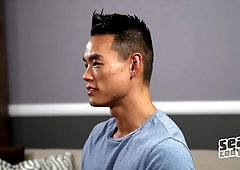 Asian hottie Zac masturbates indoors and outdoors