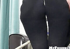 Blindfolded hunk with gag ball in his mouth feet licked