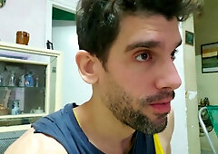 He makes kinky faces when he is draining