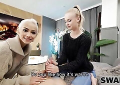 SWAP4K. Screwed a hawt golden-haired in a three-some, her BF was cuckolding. Hawt sex with Ariela Donovan & Veronica Leal