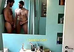 Getting horny in the shower with a buddy