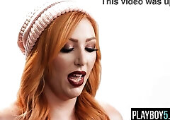 Plump redhead aged podcast interview and unshaved vagina fingering