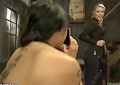 Latin shemale anal fucks bound blonde