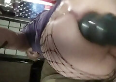 Cross Dresser Huge Dildo Machine Fuck