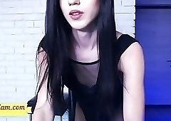 Stunning black angel face tgirl on cam