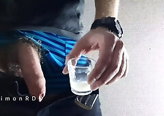 Authoritative fellow orders imaginary mate to blow fuck-stick