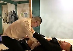 Chinese staff fuck by straight daddy bear boss part 1