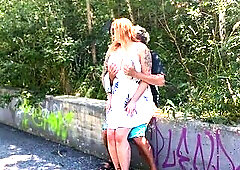 Intensive screwing in broad daylight on the way from the educate station. Blowjobs, banging, blowjob, and greater amount.